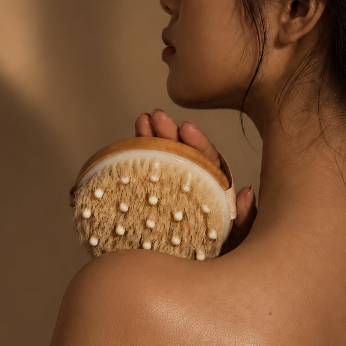 Round Natural Bristle Body Brush Set