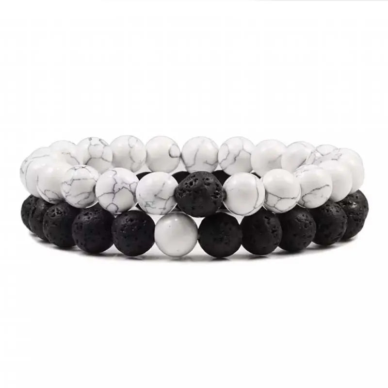 Tiger Eye & Volcanic Stone Bracelet Set