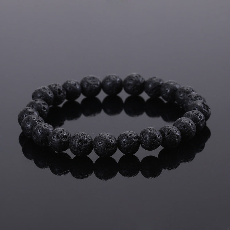 Tiger Eye & Volcanic Stone Beaded Bracelet