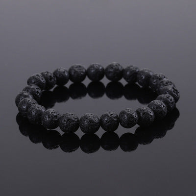 Tiger Eye & Volcanic Stone Beaded Bracelet