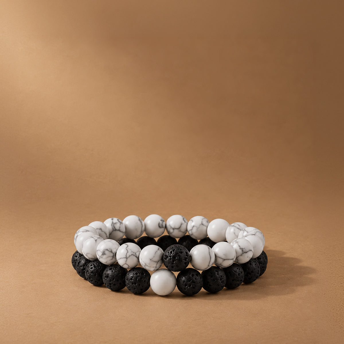 Tiger Eye & Volcanic Stone Bracelet Set