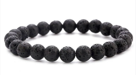 Tiger Eye & Volcanic Stone Beaded Bracelet