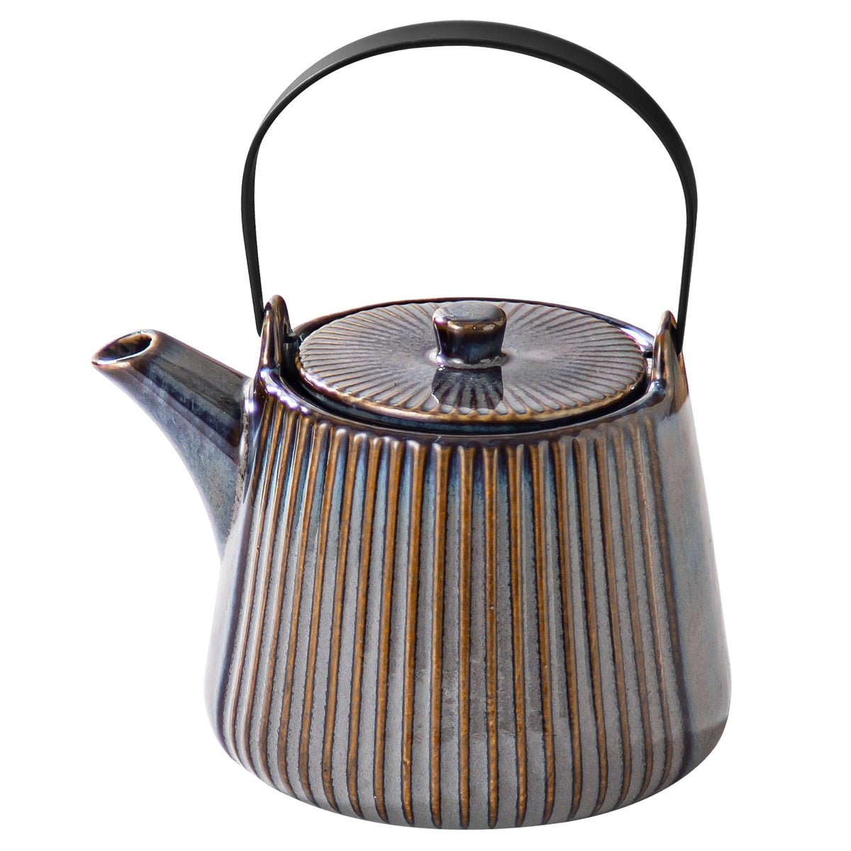 Ribbed Ceramic Teapot