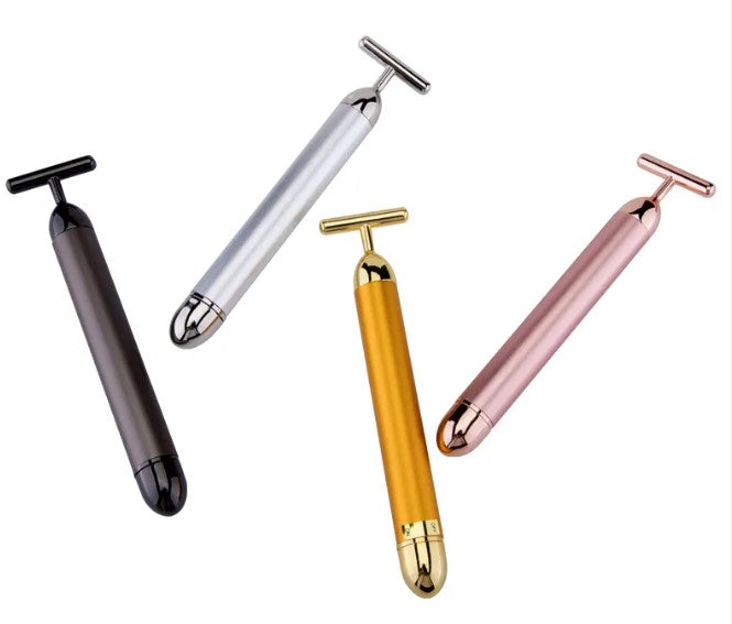 Electric Gold T-Bar Facial Massager