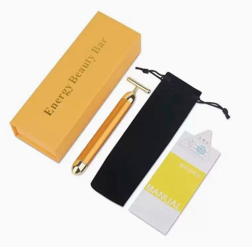 Electric Gold T-Bar Facial Massager